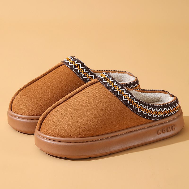 Free delivery designer shoes fashion plus large size Warm wooden floor thickened indoor warm slippers cotton slippers Adjustable