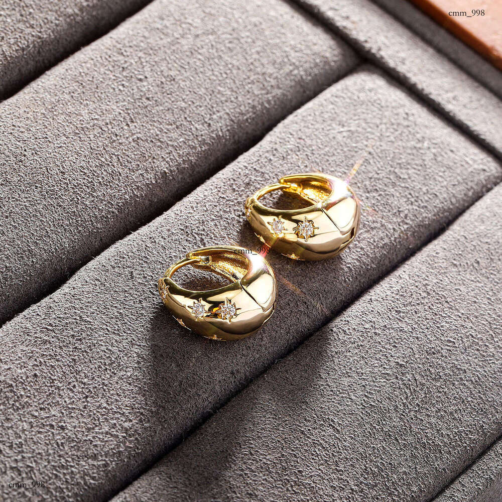 Star Dia Metal INS Women Trendy French Style Autumn Winter High-end Elegant Earrings Clips Daily Versatile Ear Jewelry