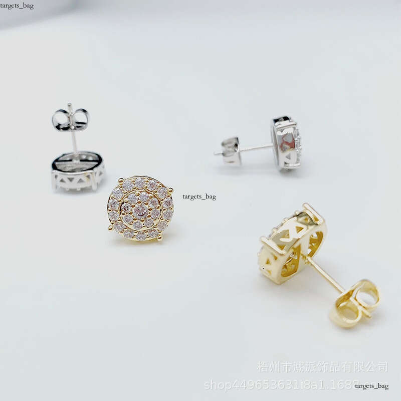 Hip Hop Zircon Hiphop Trendy Full Dia Electroplated Earrings New Ear Jewelry 111