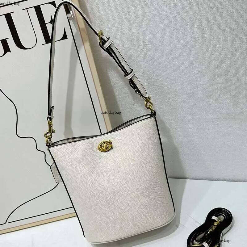 Bucket Soft Strap Lychee Pattern Hand-Held One Shoulder Crossbody Simple Women's Bag