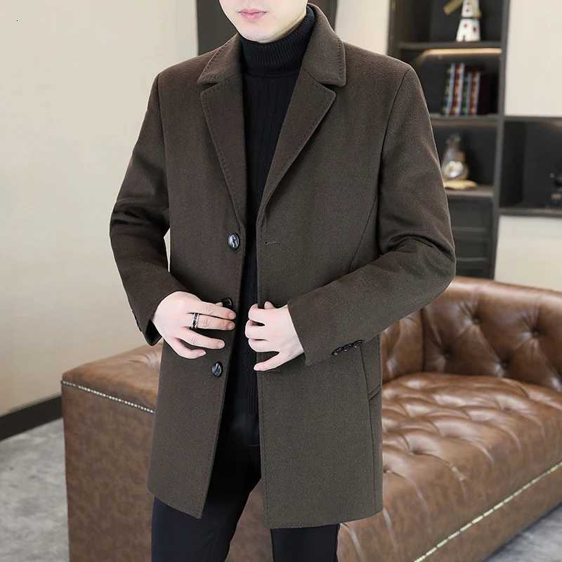 igh Quality 2025 Winter Mens Warm Woolen Coats Casual Detachable Duck Down Liner Windbreaker Puffer Jacket Thick Wool OvercoatXJ250809