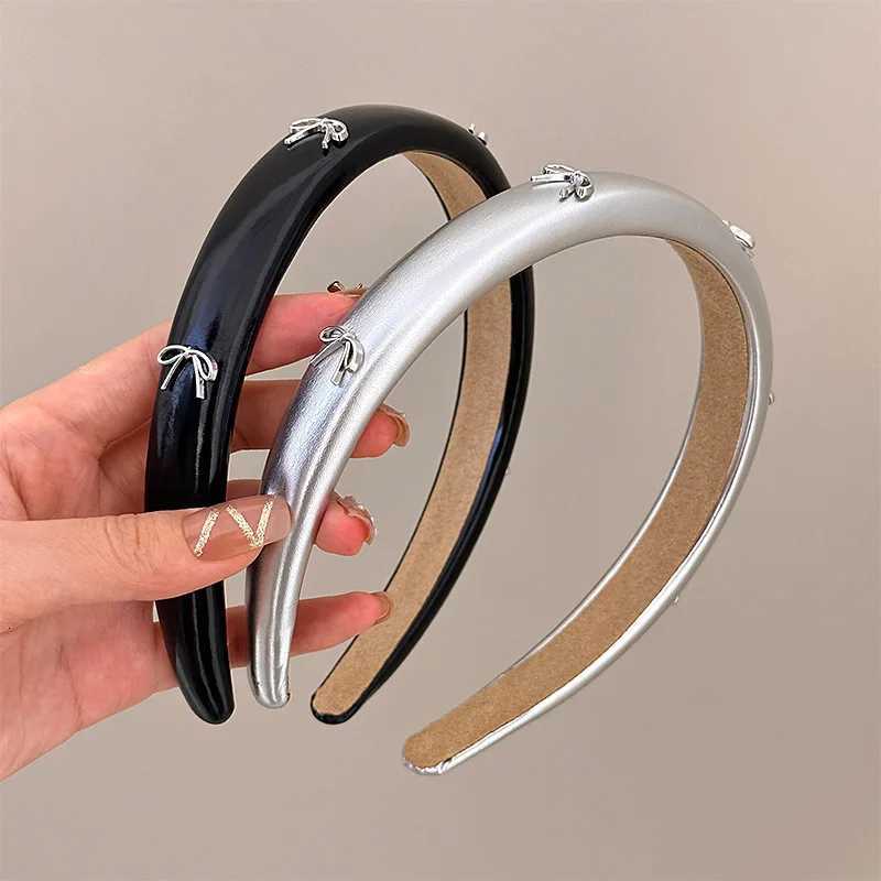 Band for Women Girl Hair Band Accessories Korean Leather Bow Hoops Vintage 2024 Popular New in Gift Yoga Kpop Sweets Fashion Y250809