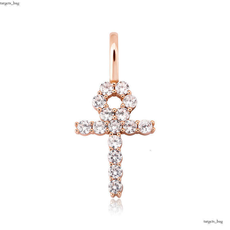 Iced Out VVS Angel Cross Pendant Micro Paved Moissanite chain Women Hip Hop Versatile Necklace