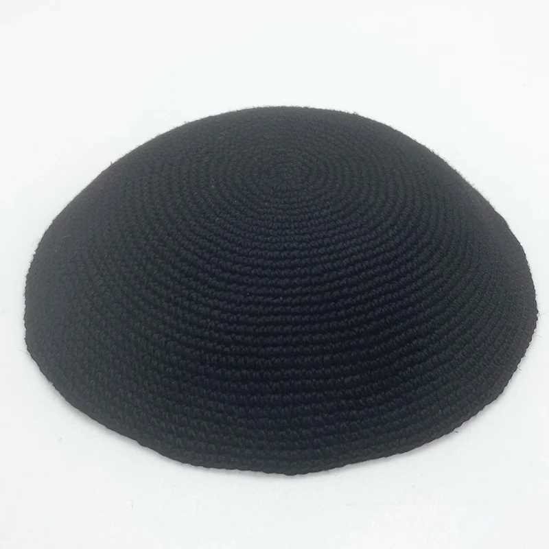 Black Hand-Made Kippah Yarmulke Judaica Yamaka Kippa Yamakah Yarmulka Hat for Men (15CM 5.9INCH) W250809