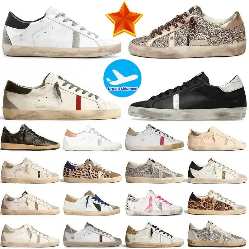 2025 Designer Shoes Old Shoe Loafers Sneakers Super-star S Shoes Leather Italy Dirty Brand Women Men Ball Casual Star Trainers Top One 35-45