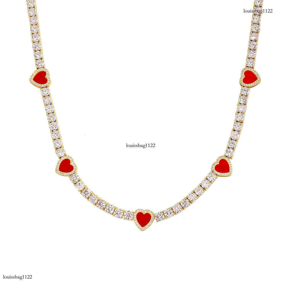 Heart Moissanite chain Bracelet Tennis Necklace for Women Exquisite High-end Clavicle Chain Accessory