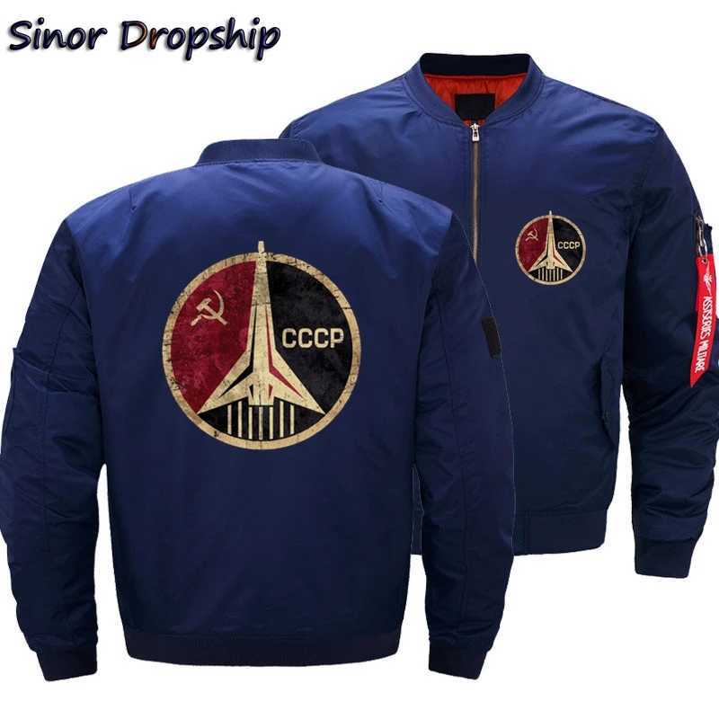 Mens CCCP Rocket Emblem CCCP Russian Soviet USSR Windbreaker Men Ma Air Pilot T-shirt Motorcycle Coat Bomber Jacket Plus Size W250809