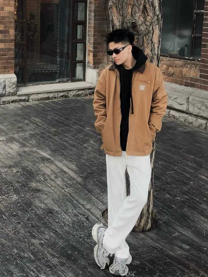 Retro American Khaki Workwear Jacket Zipper Collar Mens Snake Couples Spring Autumn Trendy Outerwear Casual Sle W250809