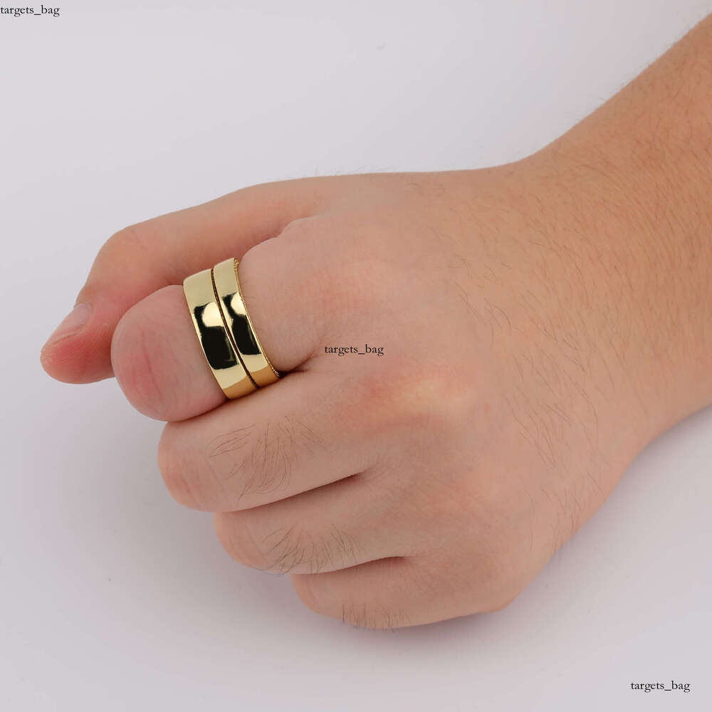 New S Silver Glossy Hip-Hop Ring Micro-Paved Zircon Unisex Couple Rings Gold Australian Jewelry