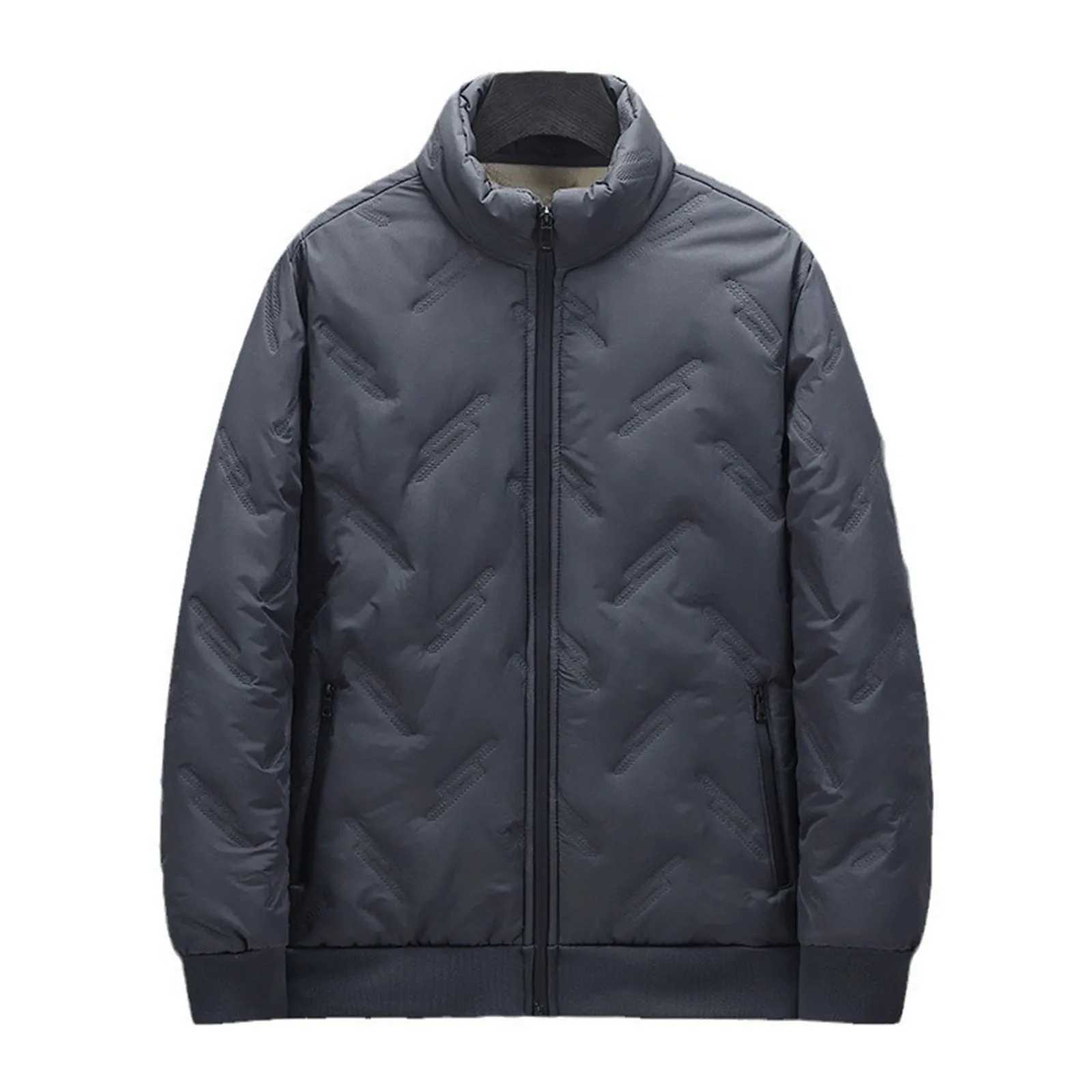 Fashion Lamb Velvet Thickened Cotton Jacket for Men Winter Warm Comfort Cotton Coat Outdoor Casual Windproof Outerwear W250809