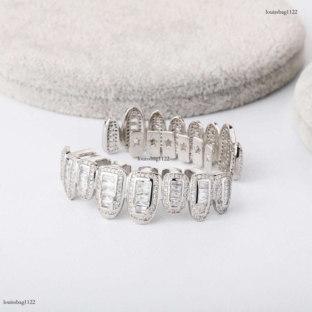 Hip-Hop Decorative Micro Paved Zircon Fang Set Braces Rap Trendy Fashion Accessories