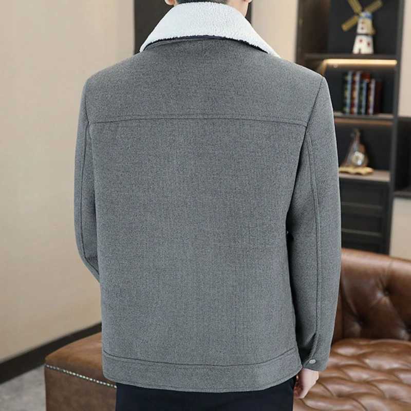 igh Quality Faux Fur Collar Woolen Jacket Men Winter Thick Warm Wool Blends Jacket Fashion Casual Business Short Trench Coat XJ250809
