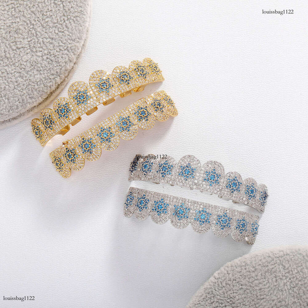 Hip Hop Blue Dia Star Full Zircon Trendy Men's Rap Teeth Grills Gold Australia