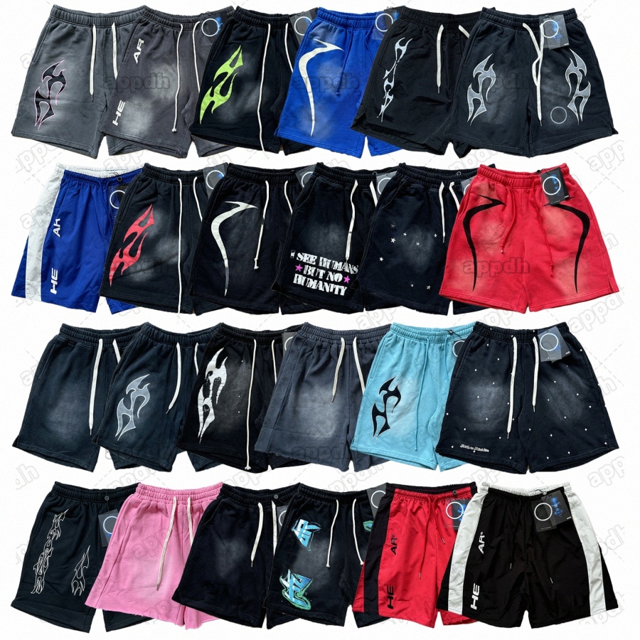 men shorts designer shorts graffiti shorts summer High quality sports Basketball Shorts Alphabet Graffiti Design Print washed Vintage Men Loose short L8PR#