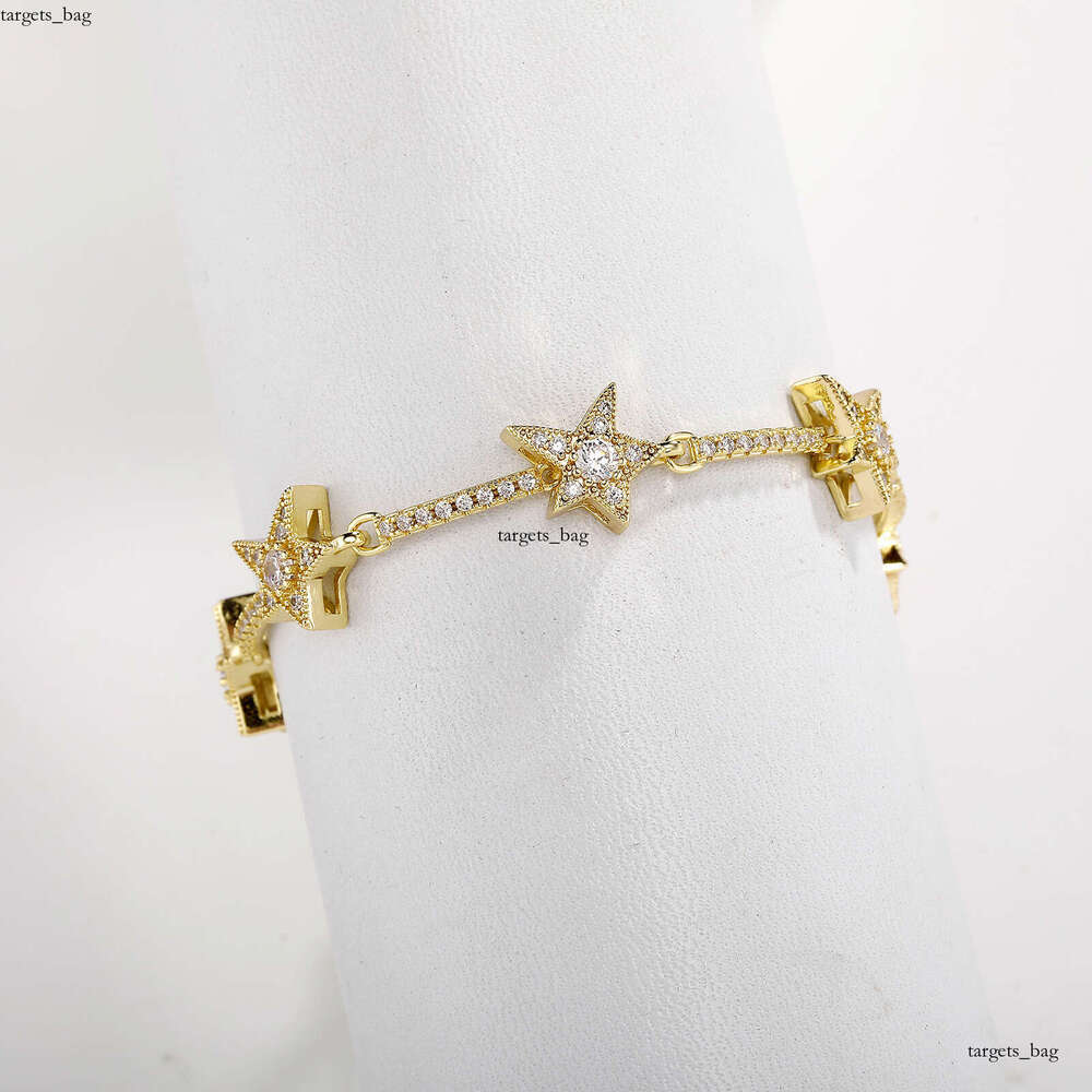 Five-Pointed Star Sterling Silver Zircon Fashionable Personality Versatile Bracelet