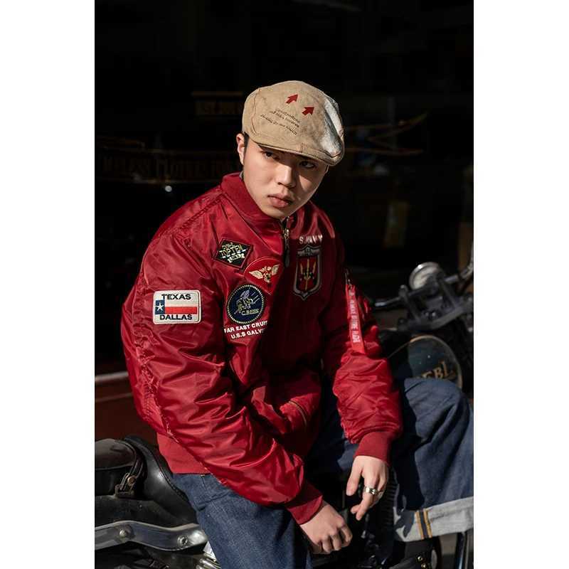 2023 Top Gun Winter Black Burgundy Waterproof Padded Air Force Pilot Flight Bomber Jacket for Men Thick Warm W250809