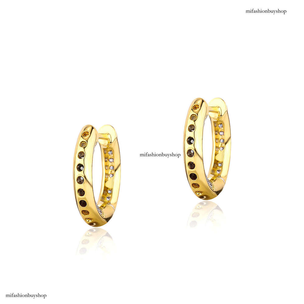 Minimalist Fashion Elegant Full Dia Hollow Classic Slimming Hoop Earrings Unisex Versatile