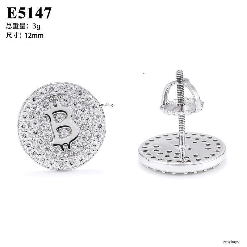 ICED OUT Hip Hop Sier Moissanite Hiphop Trendy Full Dia Electroplated Earrings