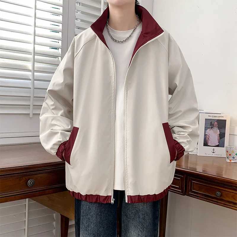 Stand Collar Quick Dry Oversize Fashion Mens Outdoor Windproof Windbreaker Loose Coat Waterproof Spring Autumn Casual Jacket W250809