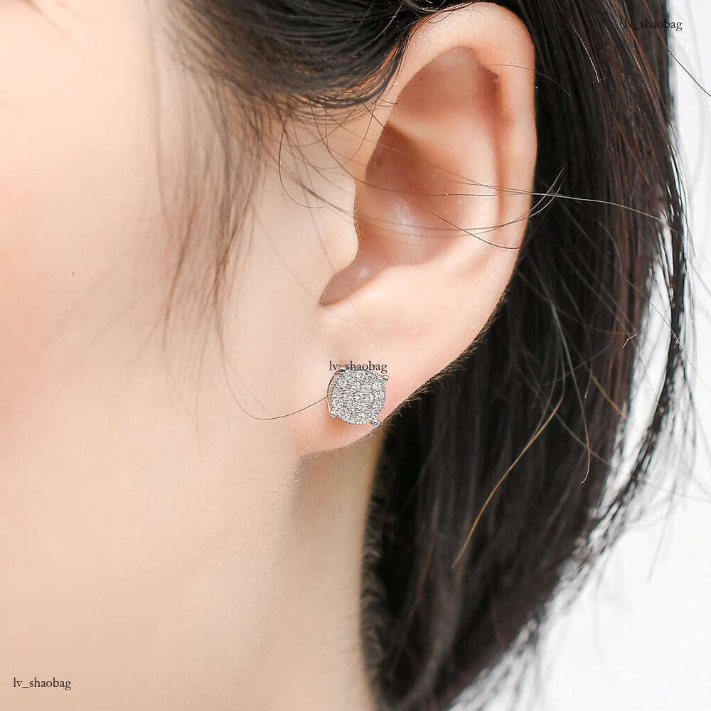 for Men Micro Paved Zircon Round Simple Men's Iced Out VVS Earrings Hip Hop Accessories