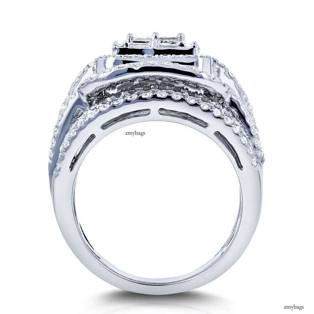 2022 Choucong Brand Wedding Rings Sparkling Jewelry Sier Fill Crystal Party Princess Cut White Stone Women Eternity Bridal Ring Set For Lover Gift