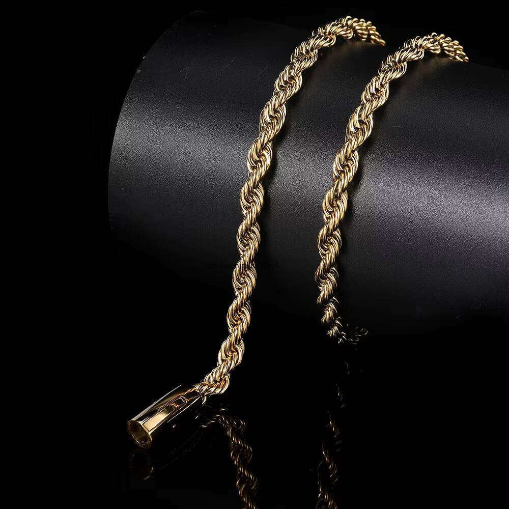 Men Plated Stainless Steel Gold With Striped Jewelry Buckle Cuban Chain Necklace