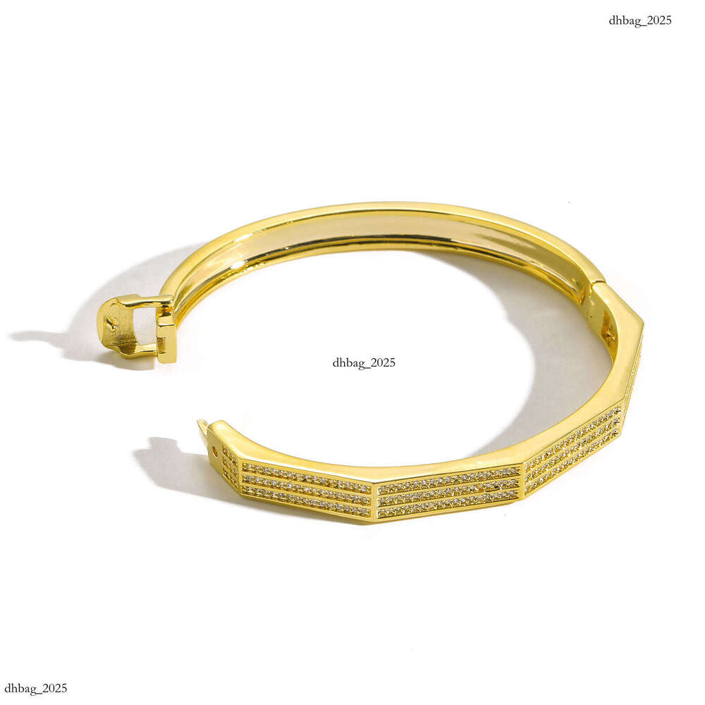 New Geometric Simple Three-Row Zircon Bracelet for Women Trendy Personality Hip-Hop Accessories