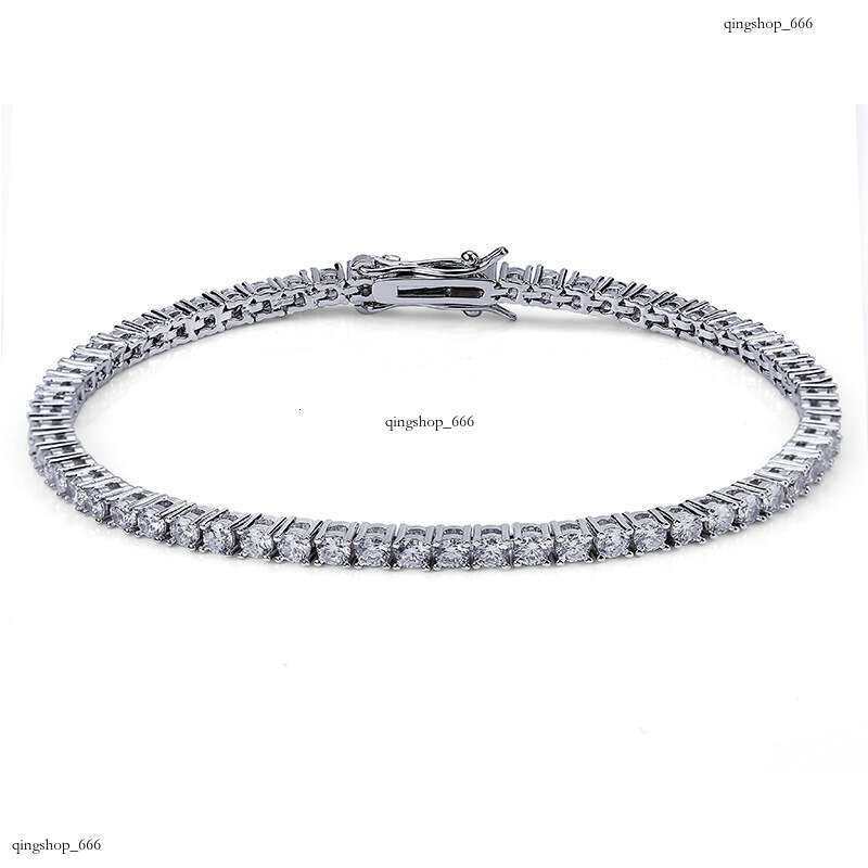 Hip Hop Tennis Chain Full Dia Necklace Sterling Silver Inlaid Moissanite chain Men Women Trendy Accessories