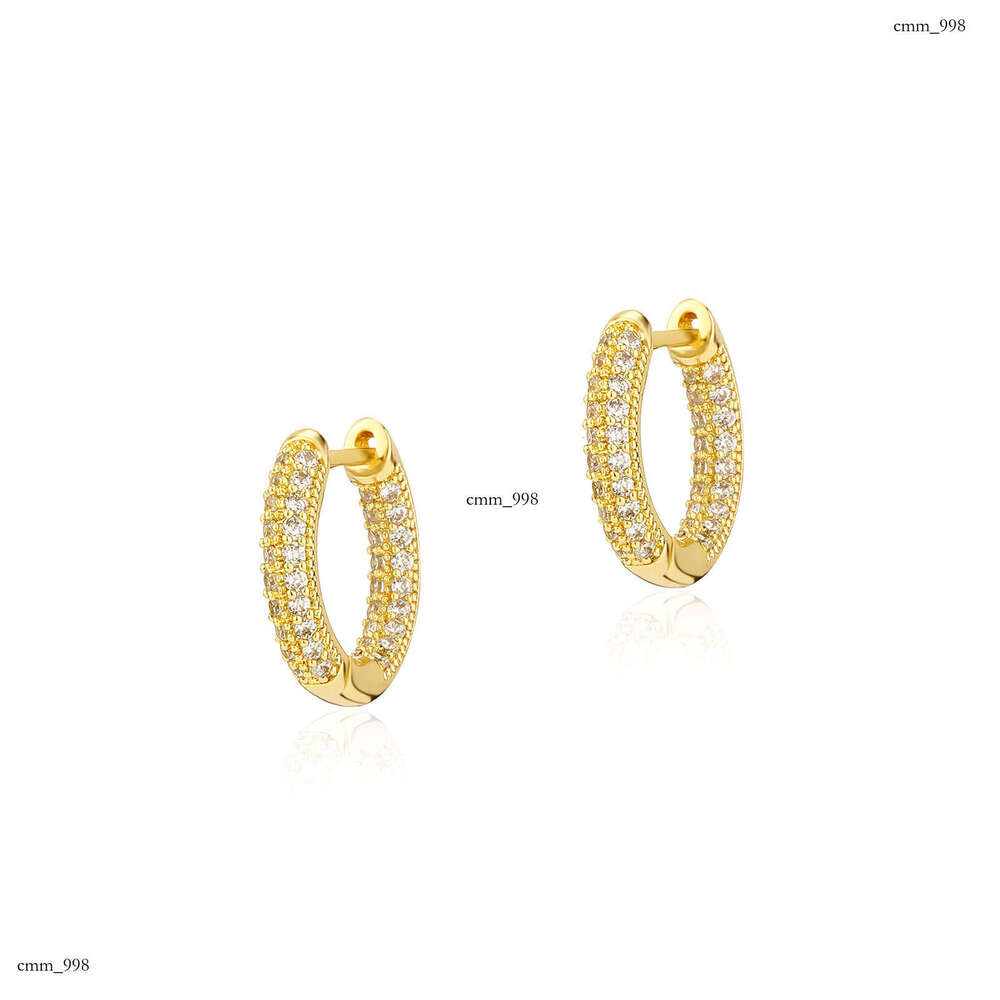 Accessories Fashionable Zircon Inlaid Earrings Gold Simple Full Dia Ear Clips