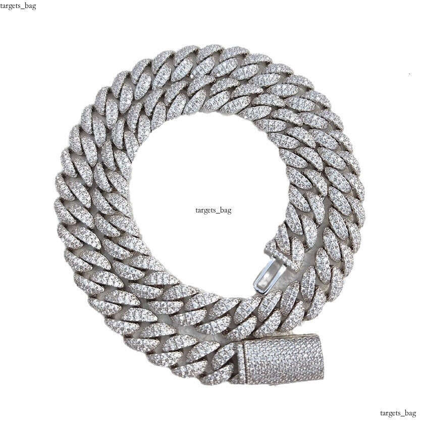 12mm Full Dia Cuban Necklace for Men Fashionable Versatile Moissanite chain Inlaid Hot Selling Factory 111