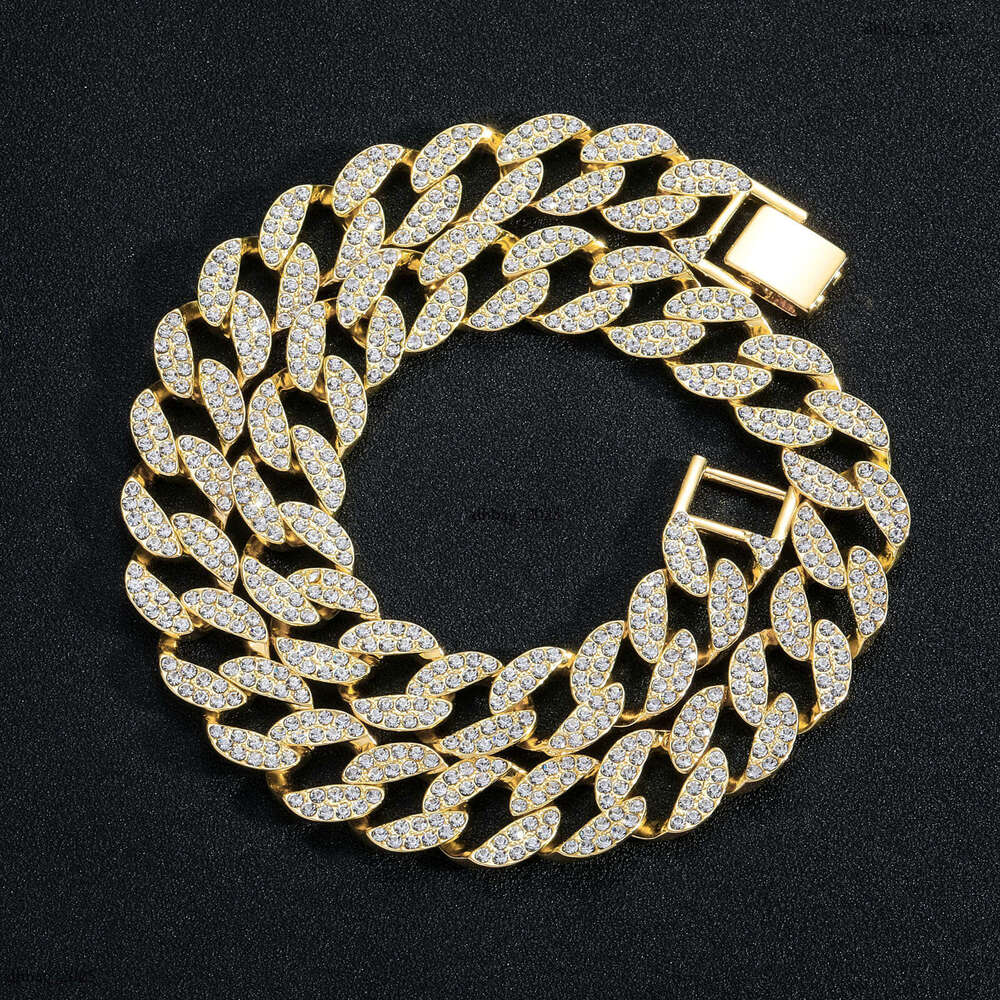 Necklace 15mm Full Dia Cuban Chain Personality Men's Trendy Hip-Hop Accessories