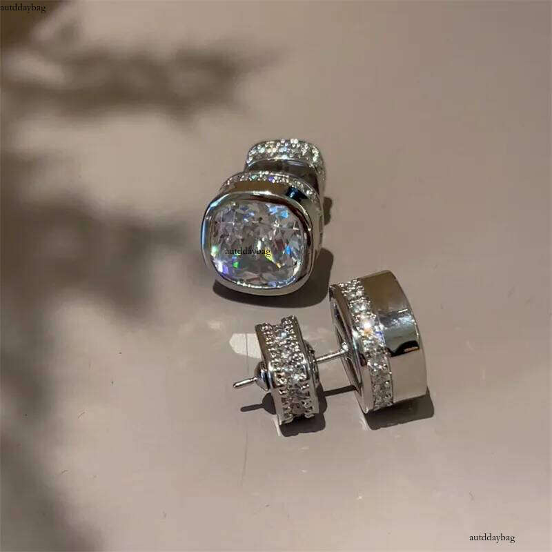 Choucong Handmade Stud Earrings Jewelry Sterling Sier Gold Fill 5A Cubic Zircon CZ Dia Gemstones Elegant Party Women Square Earring Gift