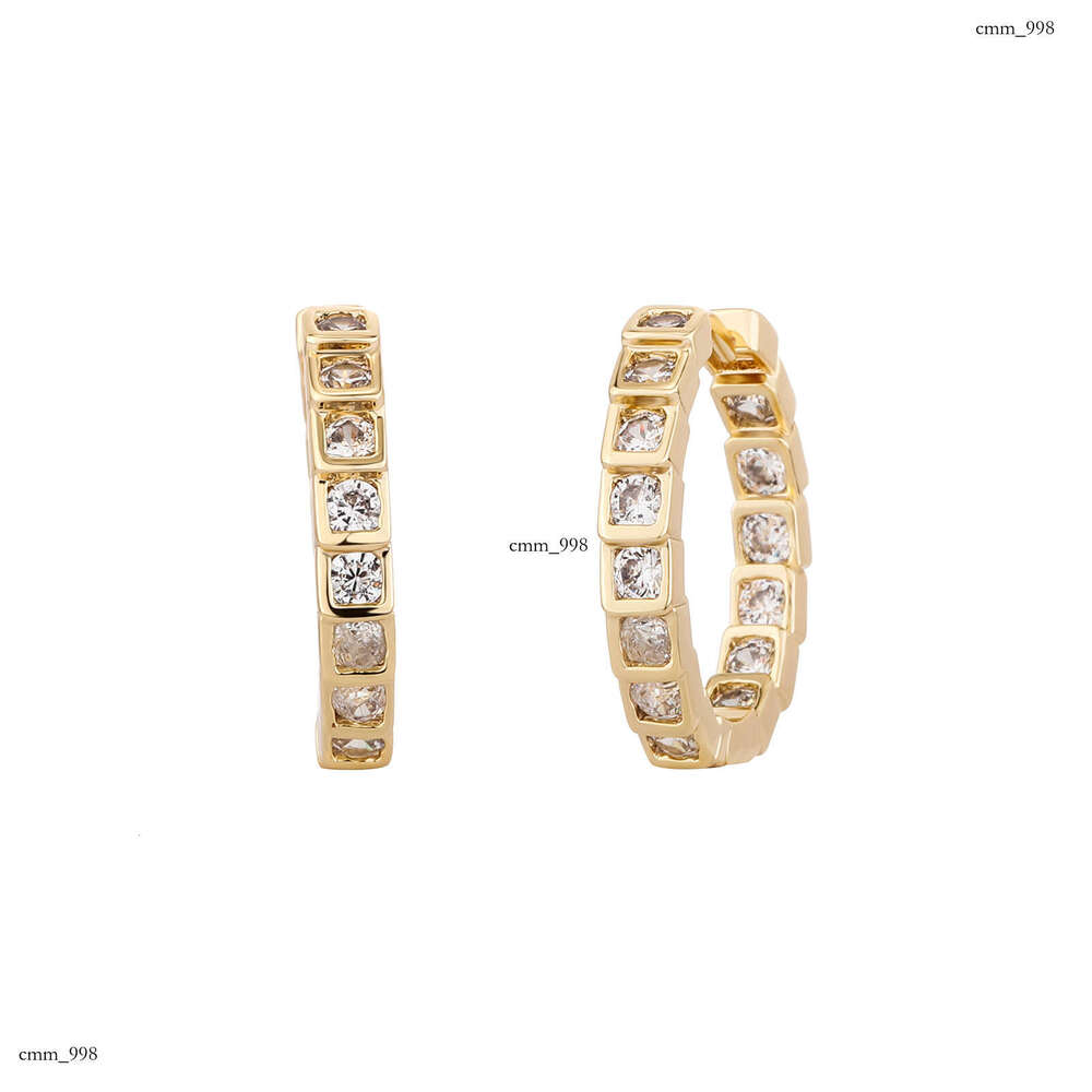 Niche Design Light Zircon Square Hoop Fashion Personality Versatile Internet Celebrity Simple Earrings