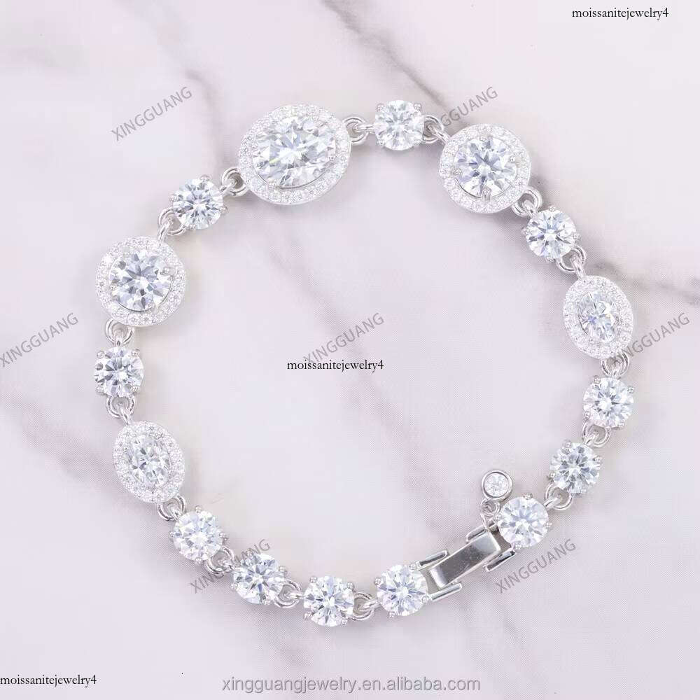 XG New Arrived Sier Plated Gold Vvs Moissanite Pass Dia test Fine Jewelry Bracelets Bangles Women Men