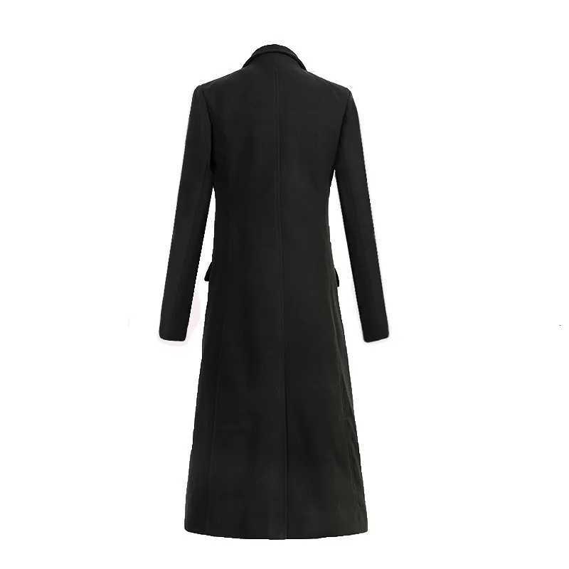 New Autumn and Winter Fine Wool Woolen Cloth Mens Fashion Leisure Business A Long Black Trench Coat Male Casual Trench Coat Men XJ250809