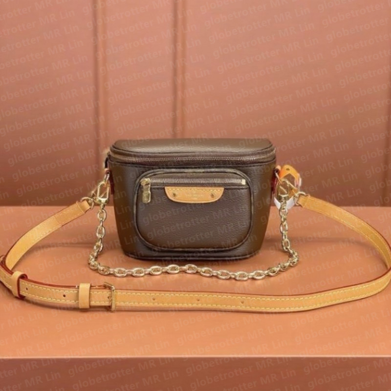 10 styles of designer handbags Waist bag MINI Evening tote bag Leather handbag Designer printed and embossed waist belt Detachable chain front zip pocket