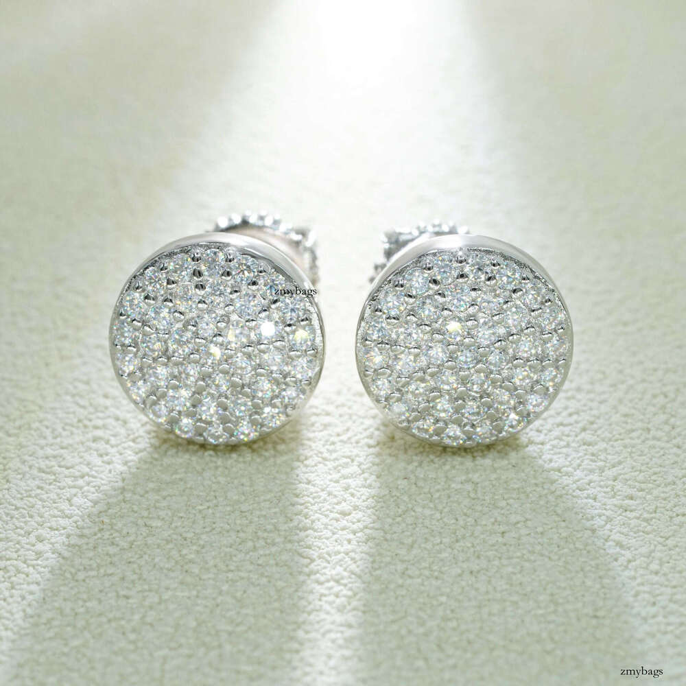 Jewelry Style Sier Moissanite Classic Round Earrings Unisex Versatile Accessories Wholesale