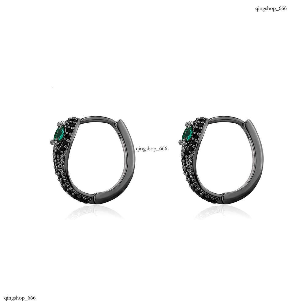 Green Dia Earrings Personality Trendy Men's Hip-Hop Street Style Snake Studs