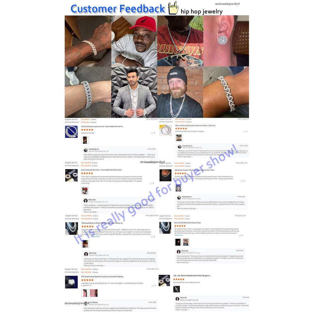 Fashion Design 2Rows Moissanite Dia Sier Cuban Link Necklace/bracelet Chain for Rapper Hiphop Jewelry
