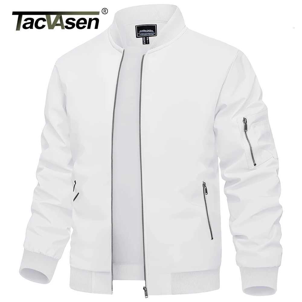 TACVASEN Mens Bomber Jacket Summer Autumn Thin Lightweight Casual Windbreaker Multi-Pockets Full Zip Up Varsity Baseball Jacket W250809