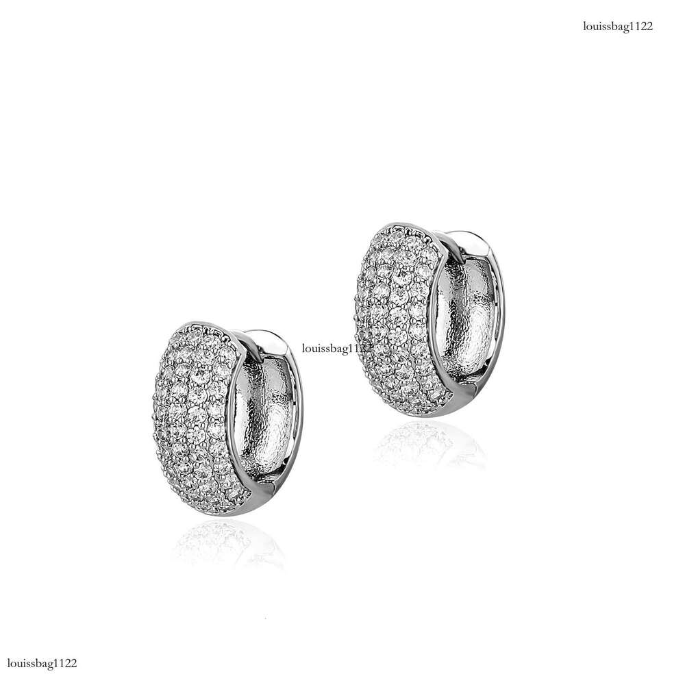 INS Hip-Hop Full Unisex Simple Versatile Stud Earrings High-End Sense Inlaid Dia Jewelry Accessories