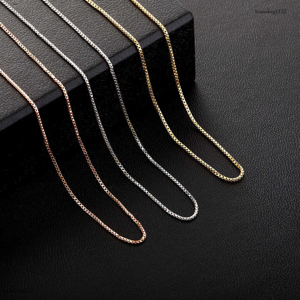 1.1mm Sterling Silver Universal Necklace 14K Gold Plated Women's Color Retention Versatile Box Chain Factory
