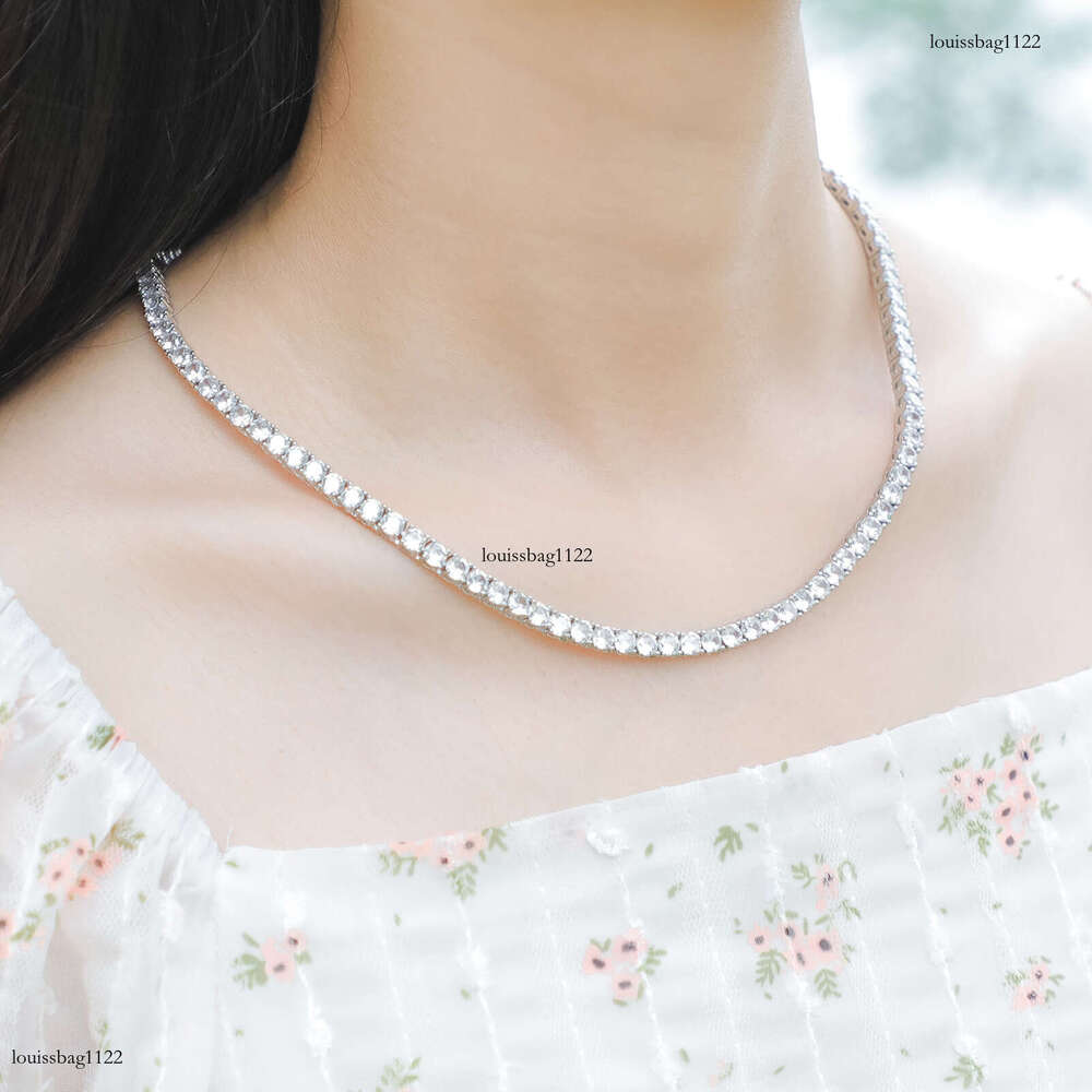 Real Gold Plated Micro Paved Moissanite chain 6mm Tennis Necklace Hip Hop Personality Jewelry Bracelet