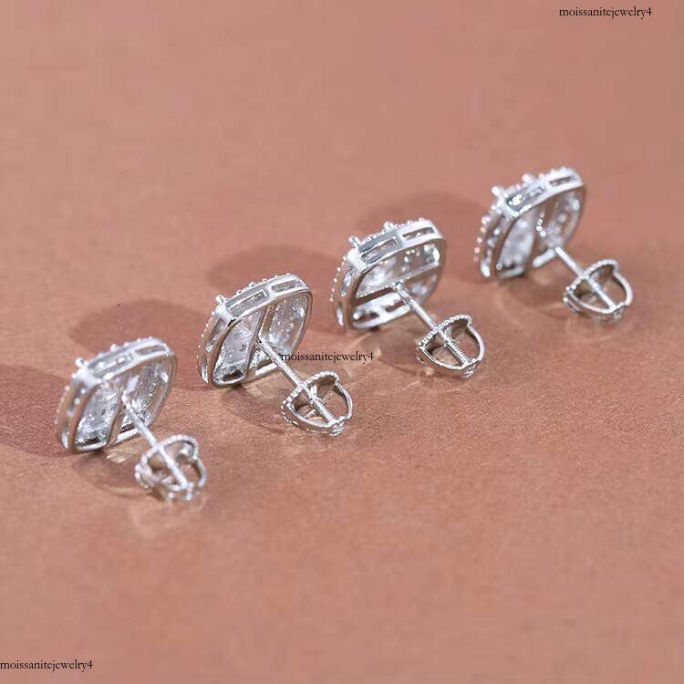Pass Dia Tester VVS Moissanite D Color with GRA Sier Fine Jewelry Stud Earring for Men Women