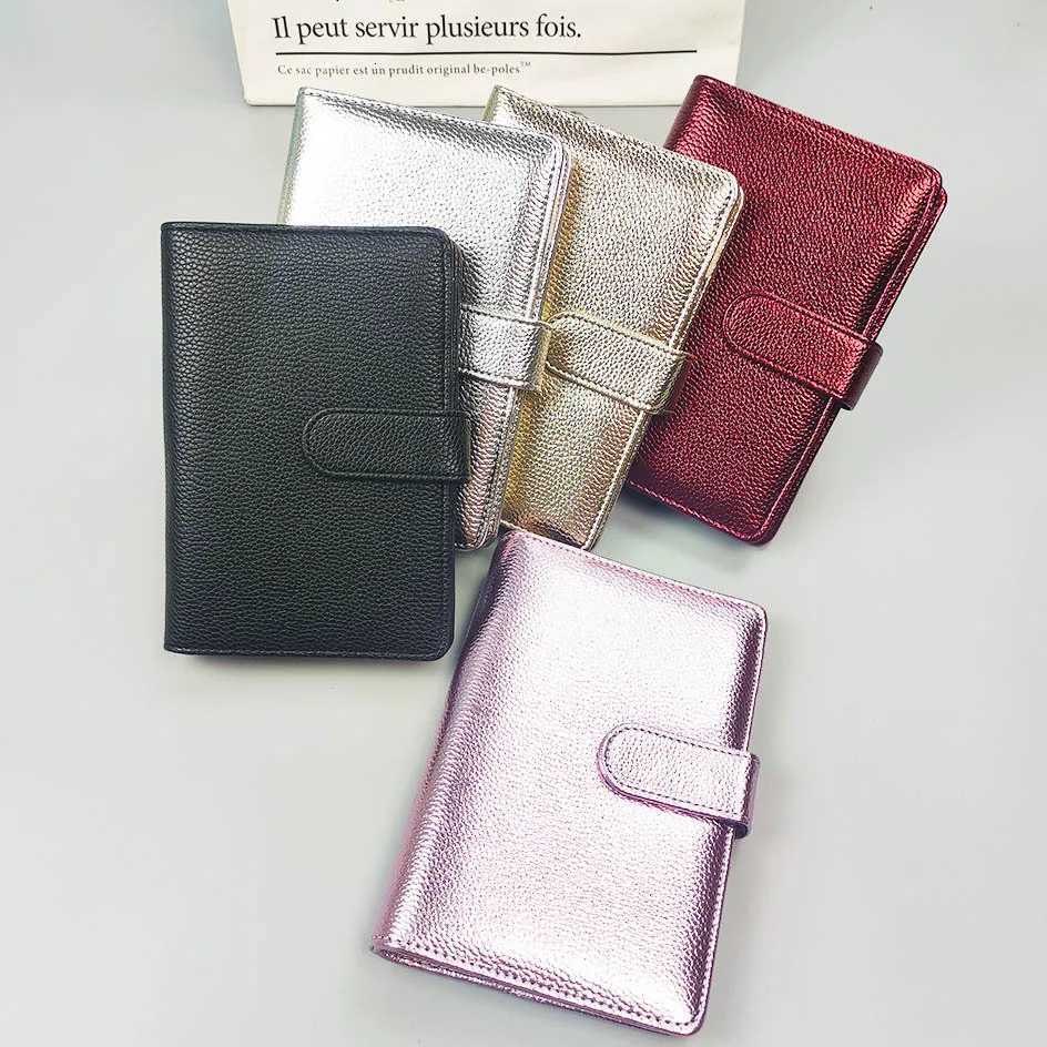 6 Metallic Texture PU Leather DIY Binder Only Cover Collect Notebook Diary Agenda Planner Bullet Cover Album Stationery Z250809