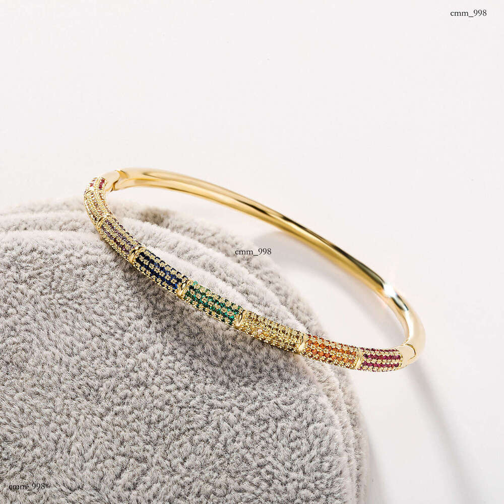 Fine Gold-Plated Solid Color Zircon Bracelet Classic Fashion Jewelry Unisex Versatile