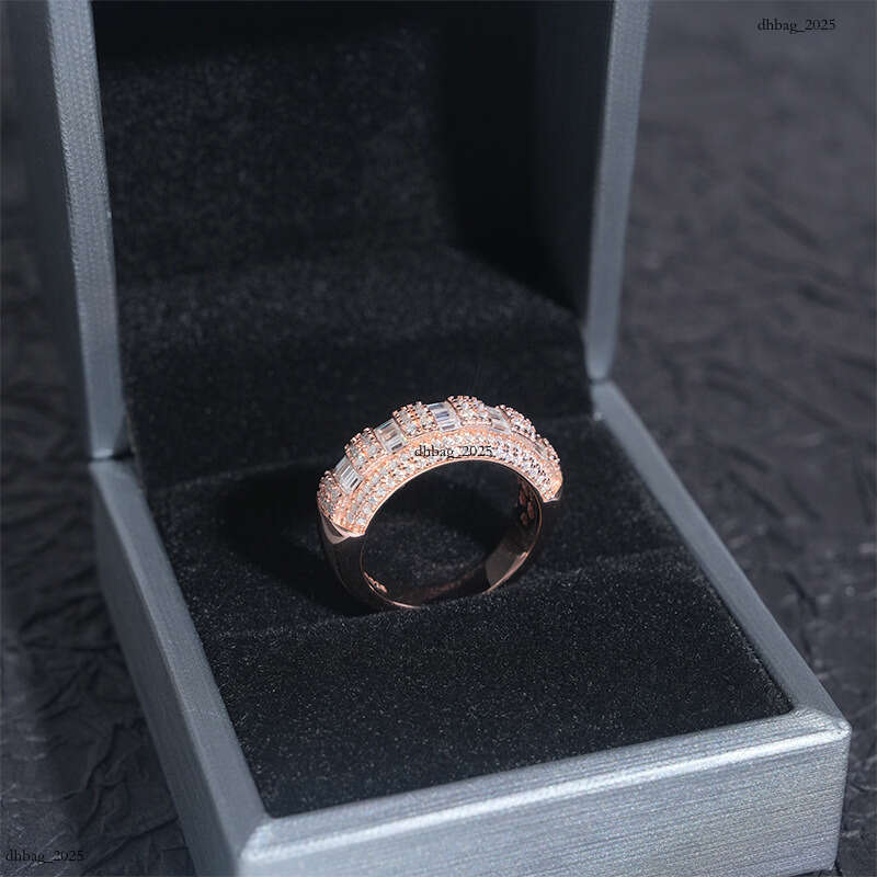 ICED OUT New Design Silver Moissanite Men Women Hip Hop Style Circle Ring
