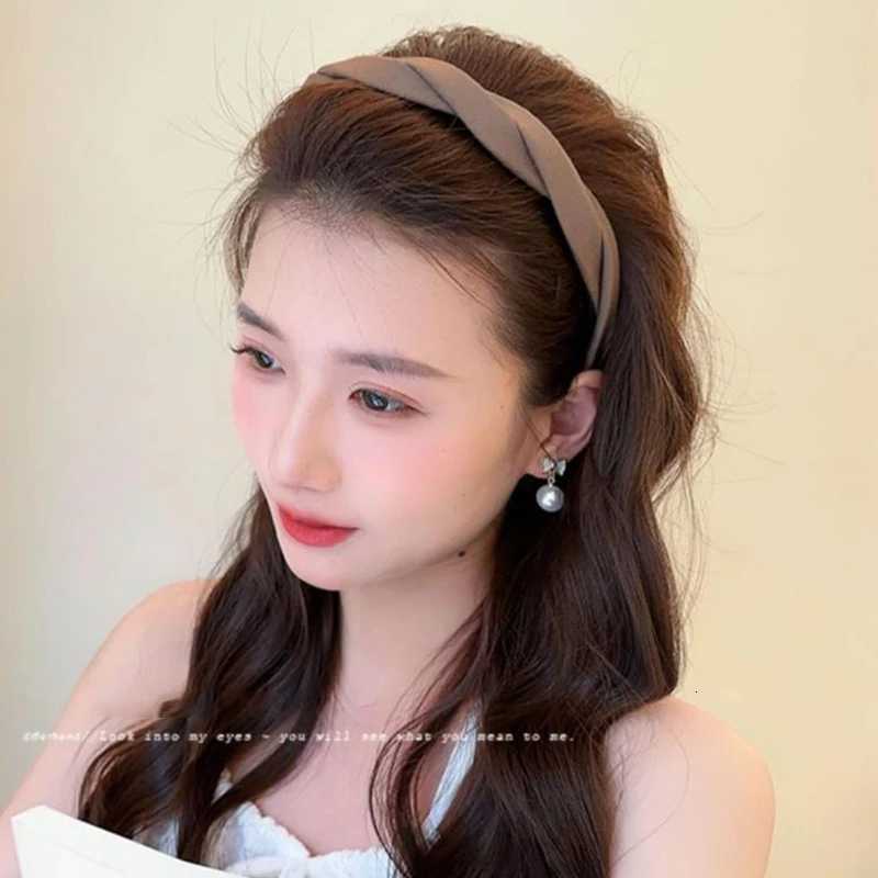 Elegant Solid Cloth Wr Haiand For Wen Girls Sweet Hair Ornament Band Simple Hair Hoop Fashion Hair Accessory Y250809