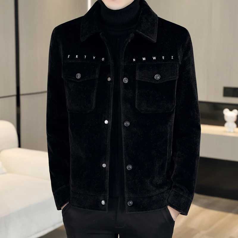 Autumn/Winter Men Lapel Woolen Jacket Fashion Slim Fit Suit Coat High Quality Checkered Multi Pocket Korean Casual Jacket XJ250809