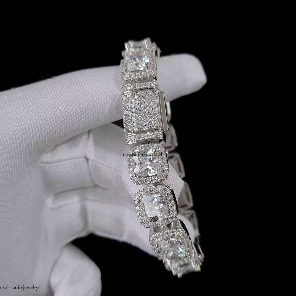 12mm Ice Dia Hip Hop Bracelets 3A Cubic Zirconia Clustered Iced Out Tennis Chain Bracelet